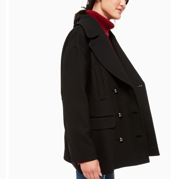 Kate Spade Broome Street Modern Peacoat Jacket Black NJMU9268 Womens sz Large - Picture 2 of 8